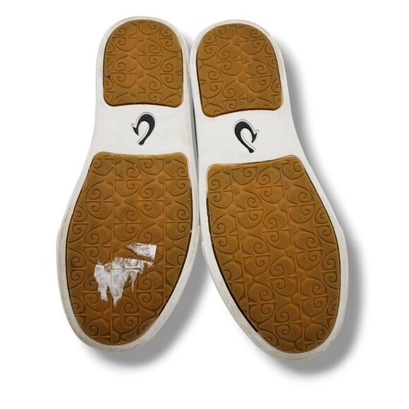 Olukai Pehuea Li 'Ili Sneaker Womens 6.5 White Leather Convertible - Picture 9 of 10